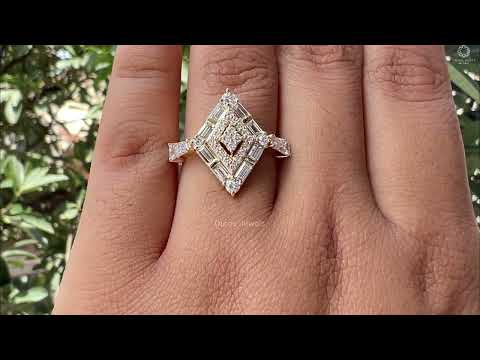 [Youtube Video of Kite Shape Double Halo Ring]-[Ouros Jewels]