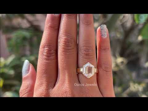 [Youtube Video of Hexagone Cut Solitaire Diamond Ring]-[Ouros Jewels]