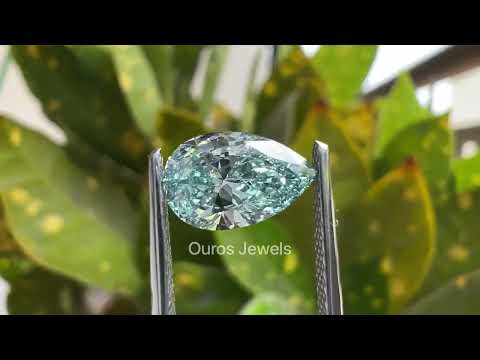 [Youtube Video of Light Blue Pear Lab Diamond]-[Ouros Jewels]