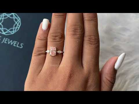 [Youtube Video of Pink Radiant Diamond Ring]-[Ouros Jewels]