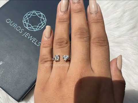 [Youtube Video of Heart and Emerald Cut Diamond Ring]-[Ouros Jewels]