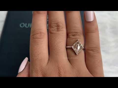 [Youtube View Of Lozenge Cut Solitaire Diamond Engagement Ring]-[Ouros Jewels]