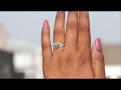 Youtube Video of Cluster ROund Olive Colored Diamond Dainty Ring for Her 
