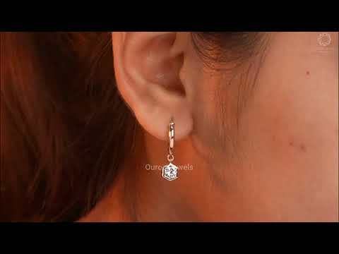 [Youtube Video of Hexagone Cut Hoop Earrings]-[Ouros Jewels]