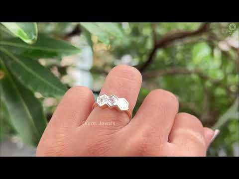 [Youtube Video of Hexagone Cut Lab Diamond Bezel Set Ring]-[Ouros Jewels]