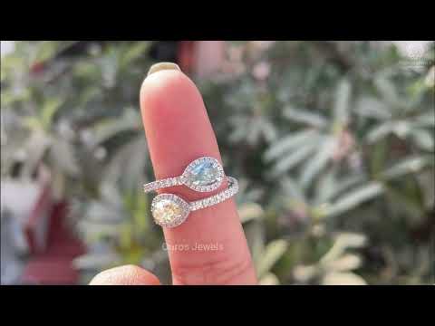 [Youtube Video of Pear Lab Diamond Open Cuff Ring]-[Ouros Jewels]