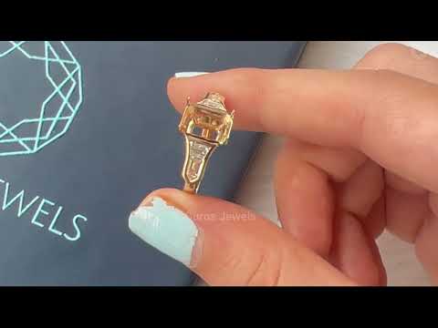 [Youtube Video of Bullet and Trapezoid Cut Semi Mount Engagement Ring]-[Ouros Jewels]