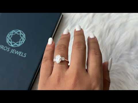 [Youtube Video of Three Oval Lab Diamond Engagement Ring]-[Ouros Jewels]