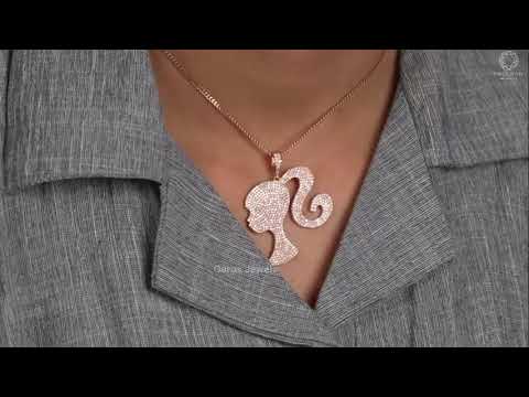 [Pink Round Cut Barbie Doll Pendant]-[Ouros Jewels]