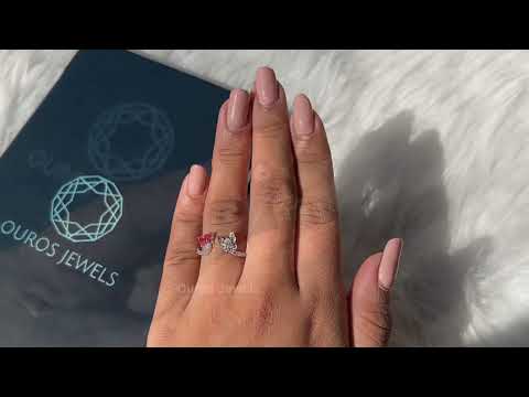 [Youtube Video of Pink Butterfly and Pear Cut Anniversary Ring]-[Ouros jewels]