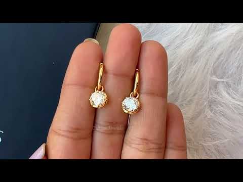 [Youtube Video of Round Diamond Drop Earrings]-[Ouros Jewels]