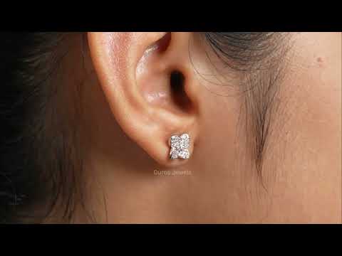 [Youtube Video of Flower Shape Lab Diamond Stud Earrings]-[Ouros Jewels]