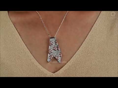 [Youtube Video of Round Lab Grown Diamond Tie Shape Pendant]-[Ouros Jewels]