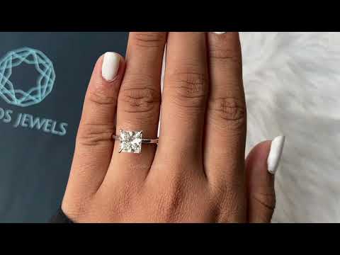 [Youtube Video of Princess cut Solitaire Diamond Ring]-[Ouros Jewels]