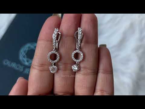 [Youtube Video of Round Cut Lab Diamond Drop Earrings]-[Ouros Jewels]