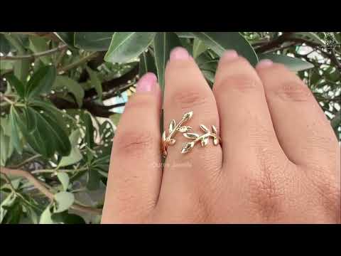 [Youube Video of Olive Leaf Bypass Ring fir Wedding]-[Ouros Jewels]