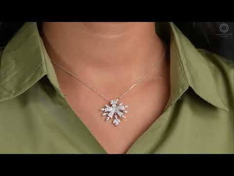 Youtube video of marquise and round cluster diamond pendant