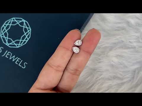 [Youtube Video of Pear Cut Lab Diamond Stud Earrings]-[Ouros Jewels]