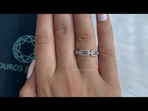 [Youtube Video of Round Lab Diamond Chain Link Wedding Ring]-[Ouros Jewels]