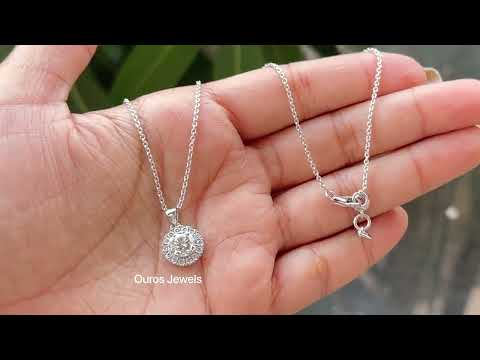 [Youtube Video of Round Cut Halo Diamond Pendant]-[Ouros Jewels]