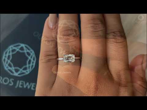 [Youtube Video of Solitaire Criss Cut Lab Diamond Engagement Ring]-[Ouros Jewels]