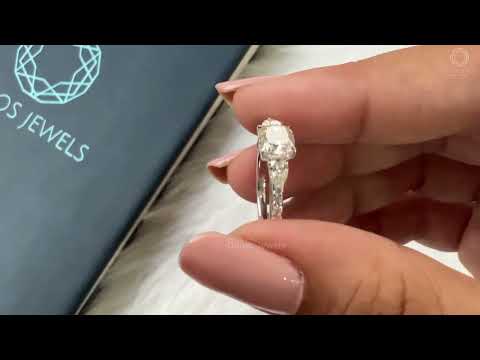 [Youtube Video of Three Diamond Engagement Ring]-[Ouros Jewels]