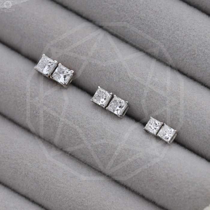 [the group of princess diamond stud earrings for women][Ouors Jewels]