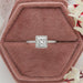 [Halo princess cut accent engagement ring]-[Ouros Jewels]