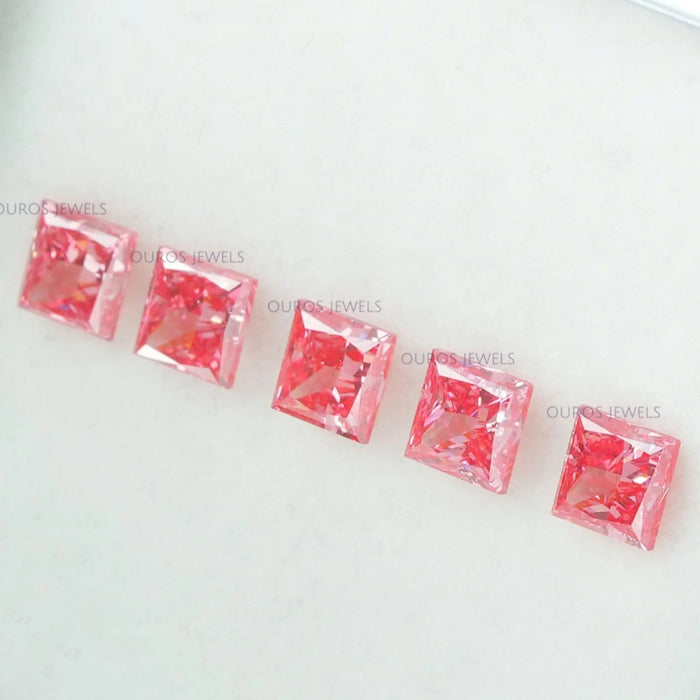 0.52 Carat Each Pink Princess Lab Grown Diamond Loose
