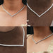 [Multi Side View Of Brilliant Cut Princess Diamond Tennis Necklace]-[Ouros Jewels]