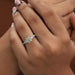 [A Women wearing  Radiant cut accent Ring]-[Ouros Jewels]