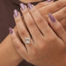[On Finger Beautiful Front View Of Brilliant Shine Of Lab Diamond Solitaire Engagement Ring]-[Ouros Jewels]