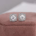 [1.05 carat round diamond halo stud earrings]-[Ouros Jewels]