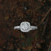 [Front View of Round Halo Accent Ring]-[Ouros Jewels]