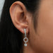 [A Women wearing Round Cut Lab Diamod  Drop Earrings]-[Ouros Jewels]