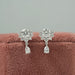 [Front View of Round Lab Diamond Pear Cut Earrings]-[Ouros Jewels]