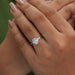 [A Women wearing Solitaire Round Cut Lab Diamond Ring]-[Ouros Jewels]