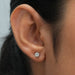 [A Women wearing Cluster Lab Diamond Stud Earrings]-[Ouros Jewels]