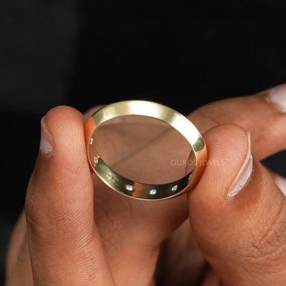 Round Cut Lab Grown Hidden Diamond Men's Ring