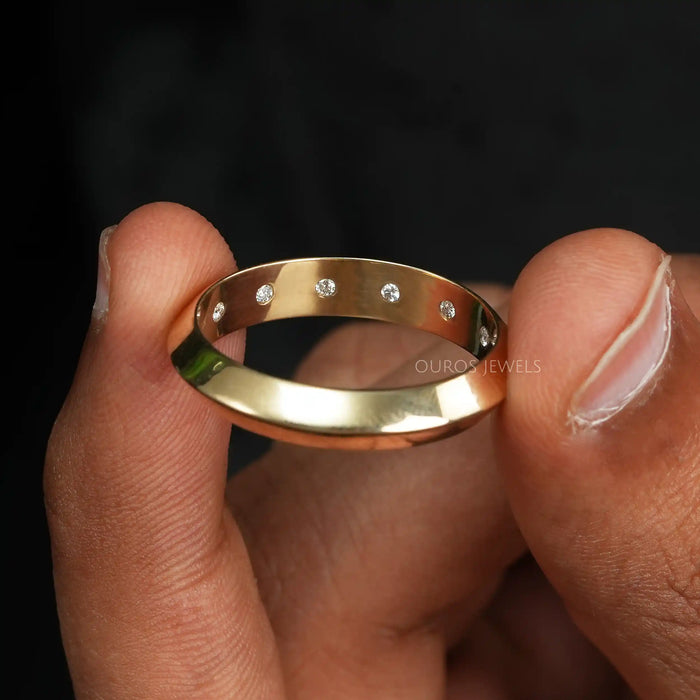 Round Diamond Trellis Design Engagement Ring 9K Yellow Gold Solitaire |  Lorel Diamonds