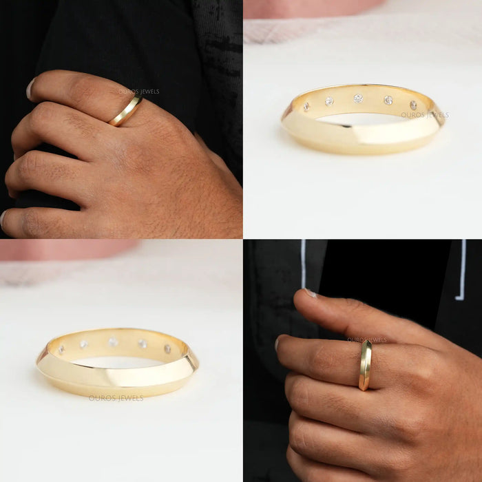 [Four Picture of Round Ring with Hidden Lab Diamond ]-[Ouros Jewels]
