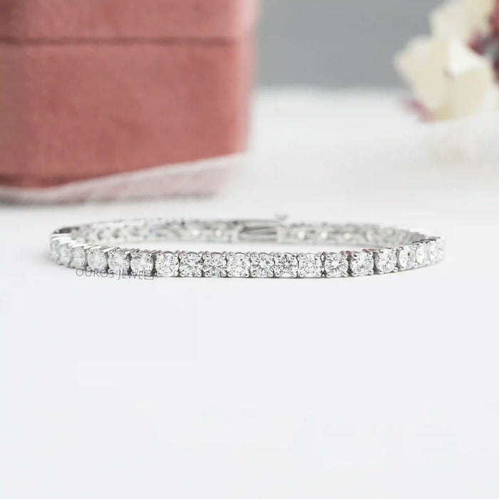 [ Tennis bracelet with round diamonds]-[Ouros Jewels]