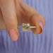 [A Women wearing Semi Mount Round Accent Ring]-[Ouros Jewels]