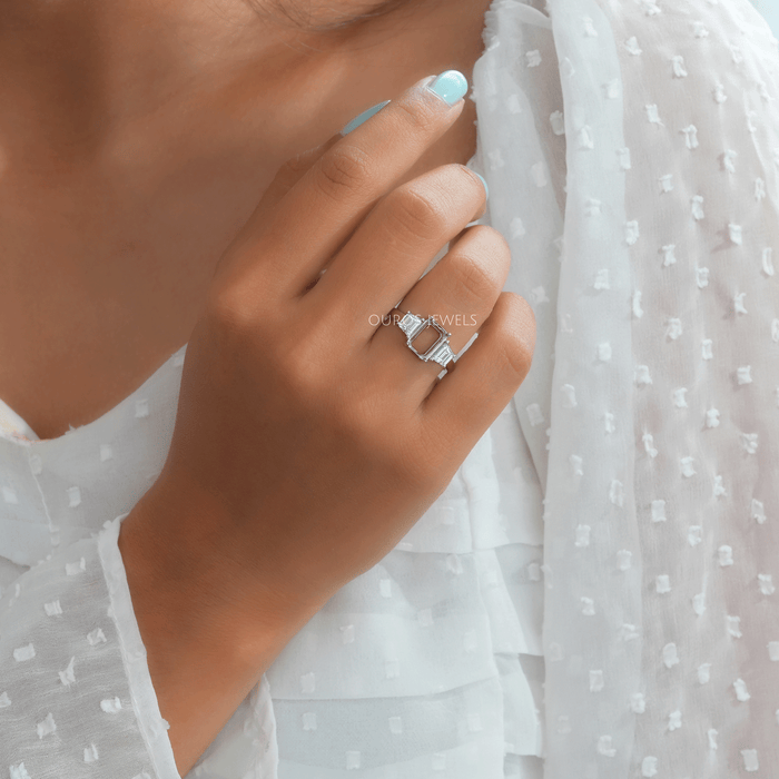 Three Stone Semi Mount Engagement Ring