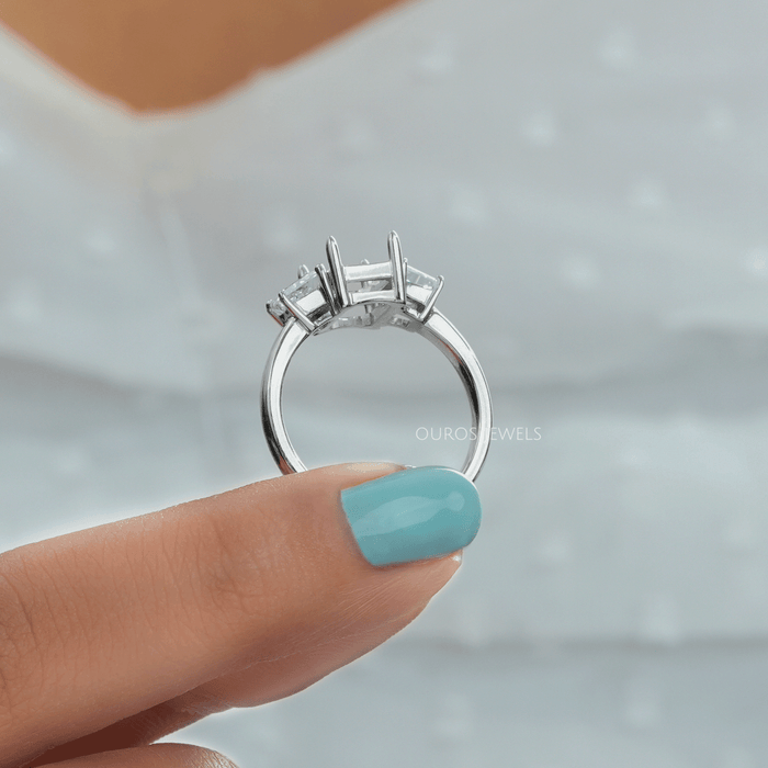 Three Stone Semi Mount Engagement Ring