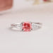 Beautiful Front View Of 1.10 Cushion Cut Three Stone Lab Diamond Engagement Ring