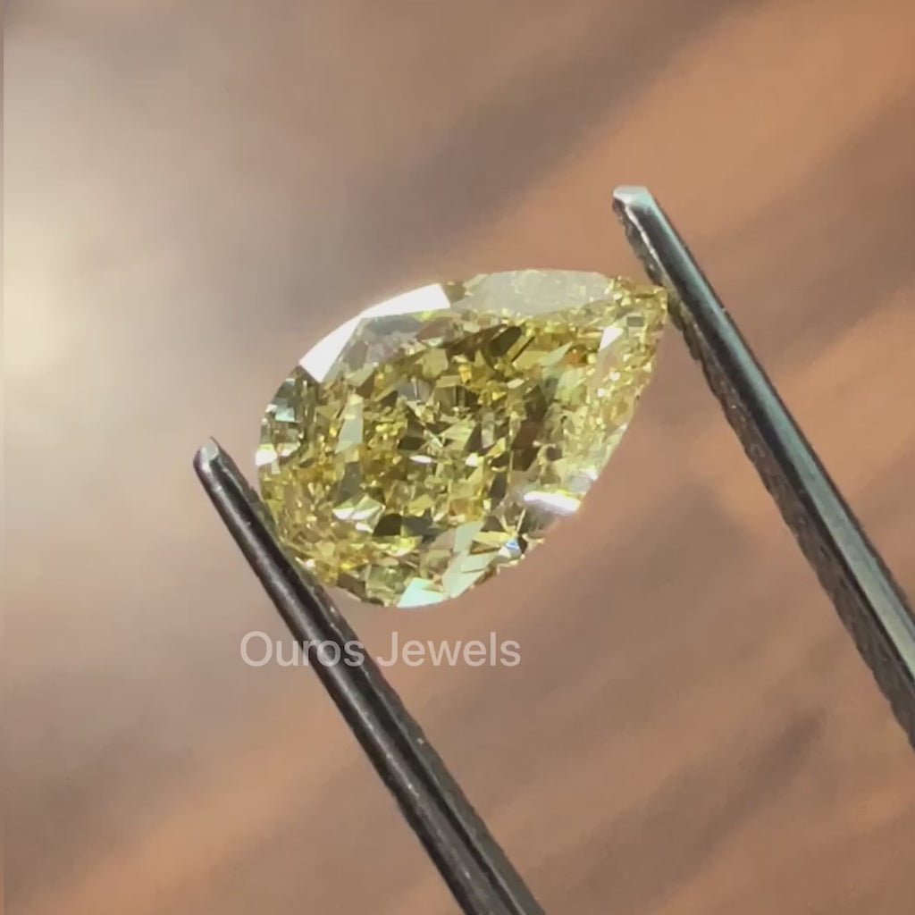 [Yellow Pear Diamond YouTube Video]-[Ouros Jewels]