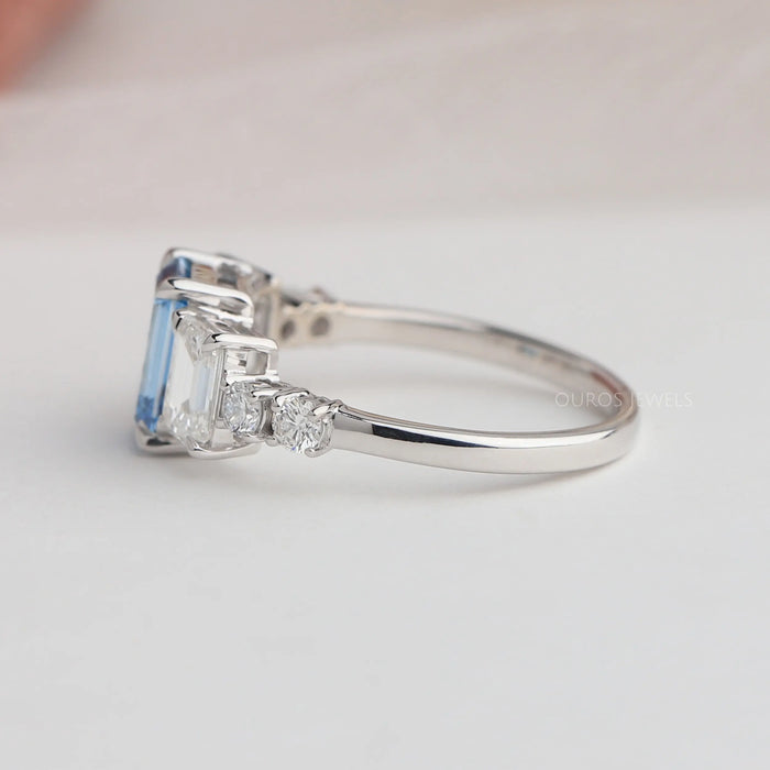 Side View Of  White Gold Lab Grown Diamond  Ring In White Gold