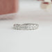 7 stone lab made diamond wedding band with oval cut diamonds and white gold