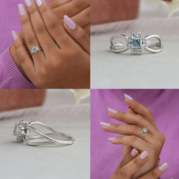 2.16 Carat Asscher Cut G VS2 Center Diamond 14K White Gold Vintage  Engagement Ring | The Better Diamonds